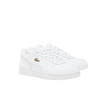 Imagem de Lacoste Tênis feminino T-Clip Set, Branco/Gld, 38