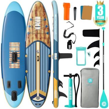 Imagem de Niphean Prancha inflável de stand up paddle com design de barbatana StabilTrac e acessórios SUP, deck de EVA antiderrapante, pranchas infláveis de 10'15 cm para adultos e jovens de todos os níveis de