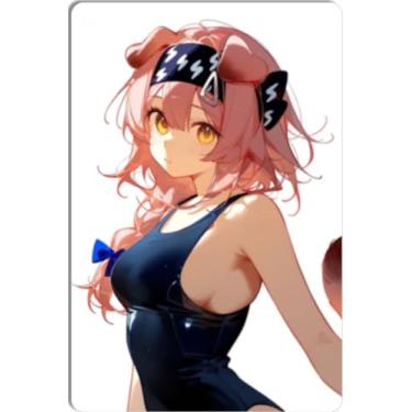 Imagem de DKLOWK Biquíni Sexy Anime Girl Hot Metal Poster Placa de Decoração de Parede para Casa Bar Clube Quarto Banheiro Homem Caverna Otaku 30 x 40 cm