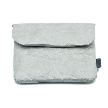 Imagem de Capa para tablet de papel Tyvek vintage/retrô, bolsa para iPad Std, Pro, Mini, Surface, Galaxy Tab, Kindle, organizador de adesivos de scrapbook de 12 polegadas (cinza, iPad 9-11 polegadas)