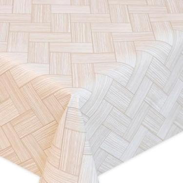 Imagem de Toalha de Mesa Cozinha de Plástico PVC Térmico Para 4 6 e 8 Lugares Várias Estampas Impermeável(WOOD,8 Lugares)