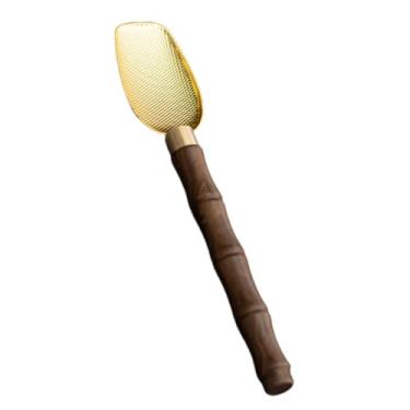 Imagem de IEUDNS Colher de chá Matcha com cabo longo, utensílios para misturar Matcha artesanal, cerimônia Chashaku para decoração de mesa e sala de estar, presente, Ouro