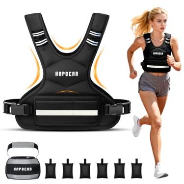Imagem de HAPBEAR Colete de Peso Ajustável para Homens e Mulheres – 2 a 5 kg com 6 Pesos de Ferro e Bolso Grande – Inclui Compartimento para Kettlebell para Treino Funcional, Musculação, Corrida e Perda de Peso