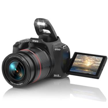 Imagem de Ordro Câmera digital G700, 64 MP | Zoom óptico de 12 x | Vídeo 4K | AF/MF | Tela sensível ao toque de 3 polegadas | Flash embutido | 2 baterias (preto)