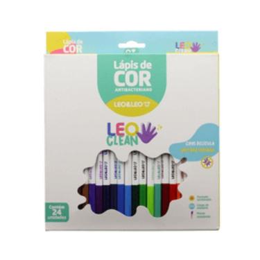 Imagem de Lápis De Cor 24 Cores Sextavado Antibacteriano Leoclean