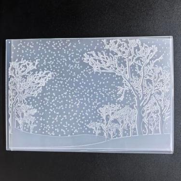 Imagem de WooYangFun Pasta 3D Feliz Natal Floresta de Neve em relevo para fazer cartões, floral, faça você mesmo, álbum de recortes, álbum de fotos, papel, faça você mesmo, molde de decoração de artesanato