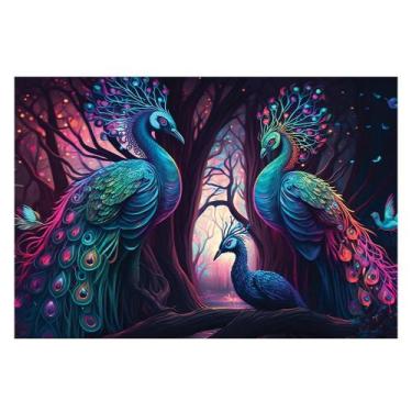 Imagem de Quebra cabeça familia de pavões 2000 peças puzzle paisagem - GGB