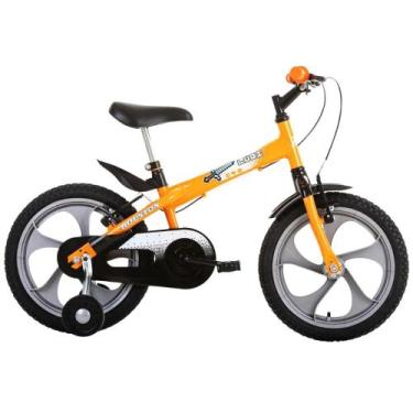 Imagem de Bicicleta Infantil Aro 16 Menino Rodinhas Bike Houston Laranja