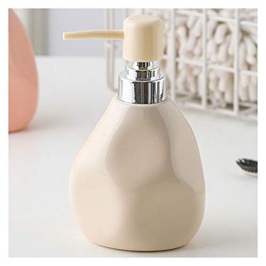 Imagem de Dispensador de sabonete, prensa de banheiro, garrafa de gel de chuveiro, dispensador de sabão de cerâmica requintado, garrafa de líquido durável para bancadas de banheiro e cozinha (350 ml/334.5 g