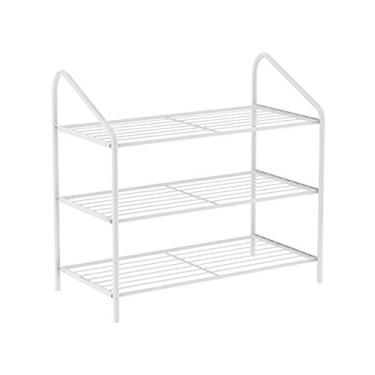 Imagem de 5sssallefaa Sapateira empilhável 3 níveis comporta até 15 ~ 18 pares de sapatos se encaixa em espaços estreitos montagem sem ferramentas postes de metal à prova de ferrugem organizador de sapateira