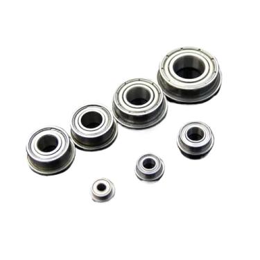 Imagem de Diâmetro interno 2/3/4/5/6/8/10 mm rolamento de esferas de flange roda de polia de sulco profundo DIY modelo peças de transmissão (10 mm)