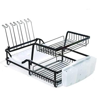 Imagem de Escorredor de pratos escorredor de pratos 20,5 x 14,8 x 23,8 cm escorredor de pratos antiferrugem para cozinha, bancada, prateleira de pratos, loja, cesto de talheres