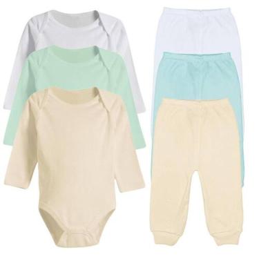 Imagem de Kit Roupas de Bebê 6 Peças Body Manga Longa e Mijão Algodão - Koala Ba