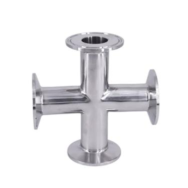 Imagem de DWBPGVUN Tubo de 25 mm OD x 3.8 cm Tri Clamp Cross 4 Ways Splitter SUS 304 Stainless Fitting