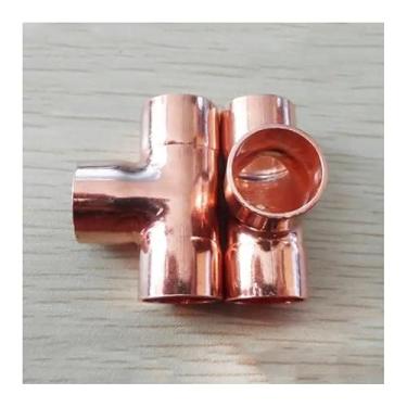 Imagem de WWECCQIJ Diâmetro interno de 35 mm x 1,1 mm de espessura cobre igual em T soquete solda acoplador de alimentação de encanamento encaixe água gás óleo