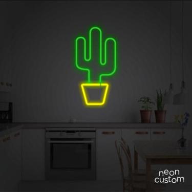 Imagem de Neon Led Cacto - Neon Custom, Multicolor, 60x35
