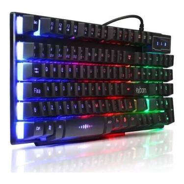 Imagem de Teclado Battle Gamer Com LED RGB Semi Mecânico BK-151C C/ NF - Exbom