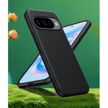 Imagem de Capa para Google Pixel 10/Pixel 10 Pro/Pixel 9/Pixel 9 Pro, leve, com textura antiderrapante, capa de celular militar – Capa protetora protetora fina e resistente à prova de choque (preto)