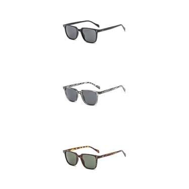 Imagem de Óculos de sol esportivos retangulares para homens e mulheres, ciclismo, condução, pesca, Preto + cinza + tartaruga