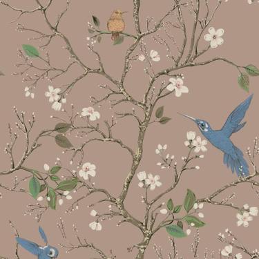 Imagem de VaryPaper Papel de parede floral vintage de 43 x 38 cm, descasque e cole para quarto, ramos, flores removíveis, papel de contato floral para armários e paredes, papel de parede autoadesivo, flor