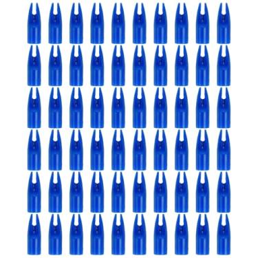Imagem de Arcos de flechas de arco 7 mm, 60 peças de substituição de cola de plástico na flecha para flechas de caça, arco recurvo, azul