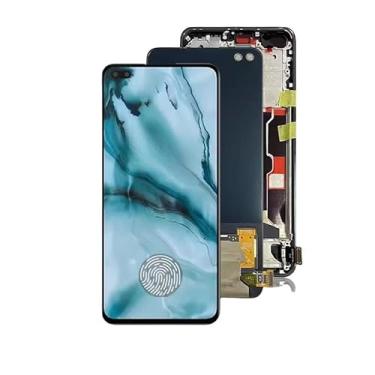 Imagem de AMOLED/TFT para OnePlus Nord 5G (AC2001/AC2003/AC2005) Montagem digitalizador de tela sensível ao toque LCD com moldura, substituição completa do painel de vidro frontal de 6,44 polegadas (TFT SEM
