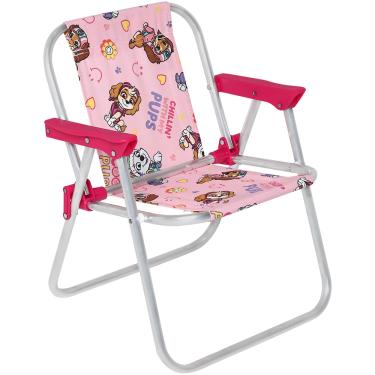 Imagem de Cadeira Infantil em Alumínio Patrulha Canina Rosa Bel