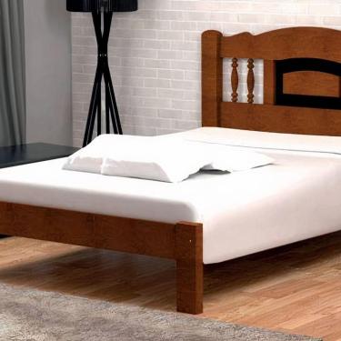 Imagem de Cama Queen Size Atenas de Madeira Maciça Angelim Castanho Preto