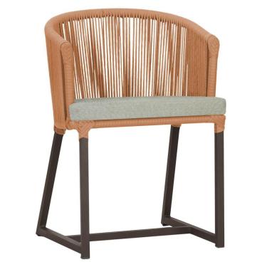 Imagem de Cadeira De Jantar Noronha Alumínio Marrom E3 Trama  Terra Cota