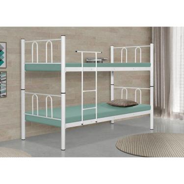 Imagem de Beliche Paris De Aço Solteiro Klm Móveis Branco