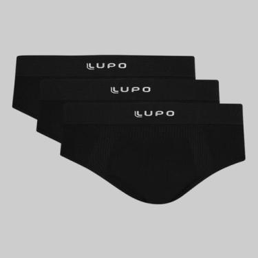 Imagem de Kit 3 Cuecas Slip Lupo Micromodal sem costura 00681-001, Preto, G
