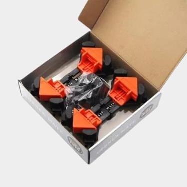 Imagem de Kit 4 Grampos de Ângulo 90° para Madeira | Ideal para Cantoneiras, Colagens e Montagens em Marcenaria