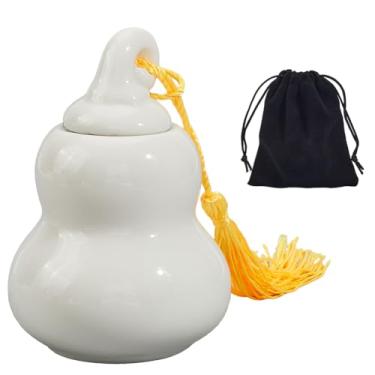 Imagem de GORGECRAFT Pequenas urnas para animais de estimação, mini cremação, cinzas humanas, urna, cremes, recipiente de porcelana de cerâmica, compartilhamento de funeral, urnas de lembrança, para machos