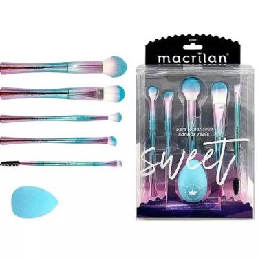 Imagem de Kit sweet profissional 5 pincéis + 1 esponja gota macrilan