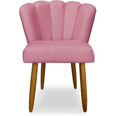 Imagem de Cadeira Pétala de Veludo Premium para Sala de Jantar – Design Moderno com Pé Palito(Rosa)