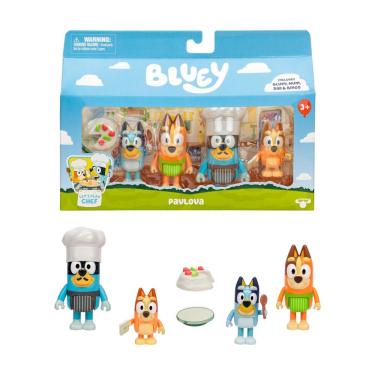 Imagem de Conjunto de bonecos de brinquedo Bluey Let`s Play Chef Pavlova, pacote com 4