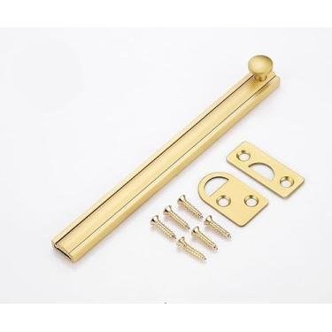 Imagem de SUYA Trava deslizante oculta de 90/180 graus, parafuso de superfície de latão sólido de 15 cm em ouro acetinado, trava elegante e segura para portas francesas/cercas de madeira/portões/armários ou