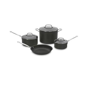 Imagem de CONJUNTO CUISINART DE PANELAS ANODIZADAS CHEF'S CLASSIC 7 PEÇAS PRETO 66-7P1