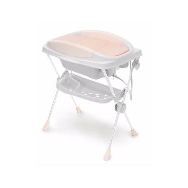 Imagem de Banheira de Bebê Plástica Premium Galzerano Branca e Rosa