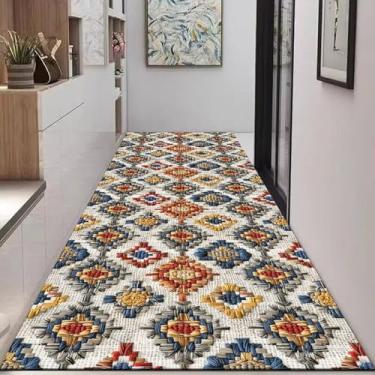 Imagem de HGTRH Tapete corredor antiderrapante vintage, tapete de cozinha lavável tapete de sala de jantar corredor tapete grande de corredor cozinha lavandaria entrada quarto G 100 x 200 cm