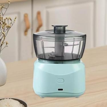 Imagem de Mini Processador Elétrico Food Sem Fio 250ML - Lâminas de Aço Inoxidável, Ideal para Alho, Cebola, Pimenta e Temperos (Branco)
