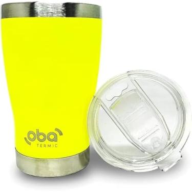 Imagem de Copo Térmico com Tampa 473ml Aço Inox 18/8, BPA Free (Amarelo-neon)