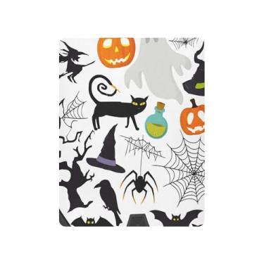 Imagem de JUZIHAI Lençol de berço de Halloween para meninos e meninas, Halloween Boo Teia de aranha macio elástico respirável para berço padrão e cama infantil, 99 x 68 cm