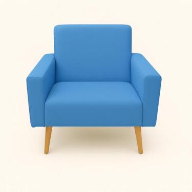 Imagem de Kit 2 capas poltrona tradicional sala- ajustavel premium Cor:Azul-clar