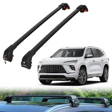 Imagem de ERKUL Barras transversais de rack de teto resistentes para 2025-2026 | Barras transversais de alumínio aerodinâmico atualizadas com sistema de braçadeira inteligente | Compatível com trilhos embutidos