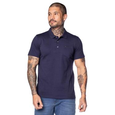Imagem de Camisa Polo Masculina Desayner Slim Lisa com Bolso Marinho-Masculino