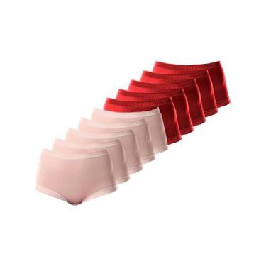 Imagem de Kit com 10 Calcinhas Alta Bourbon Demillus 26406 Colorido, Vermelho, M