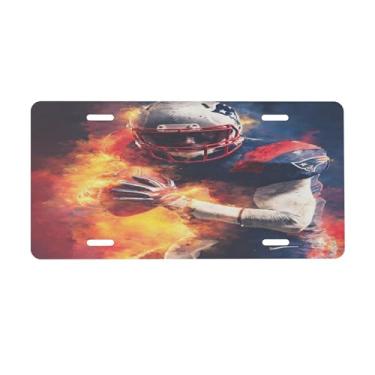 Imagem de Placa de carro de jogador de futebol para placa de carro dianteiro de alumínio metal adequado para caminhão, placa de porta de carro, bar, café, acessórios automotivos para homens e mulheres 15 x 30