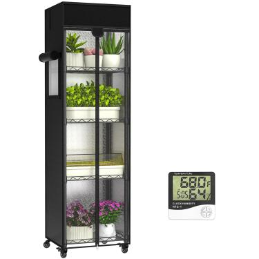 Imagem de Estufa pequena sagrynfp para ambientes internos, 5 níveis 39,9 cm C × 11,20 cm L × 62,7 cm A, mini estufa externa, prateleiras ajustáveis internas