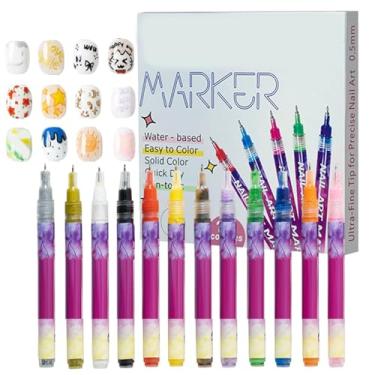 Imagem de Canetas De Esmalte - Ponta Dupla Para Manicure E Pintura - Pincel Para Design De Unhas Com Pontilhador E Delineador - Para Mulheres E Meninas, Uso Diário, Casa, Salão, Viagem, Festas, Casamento E